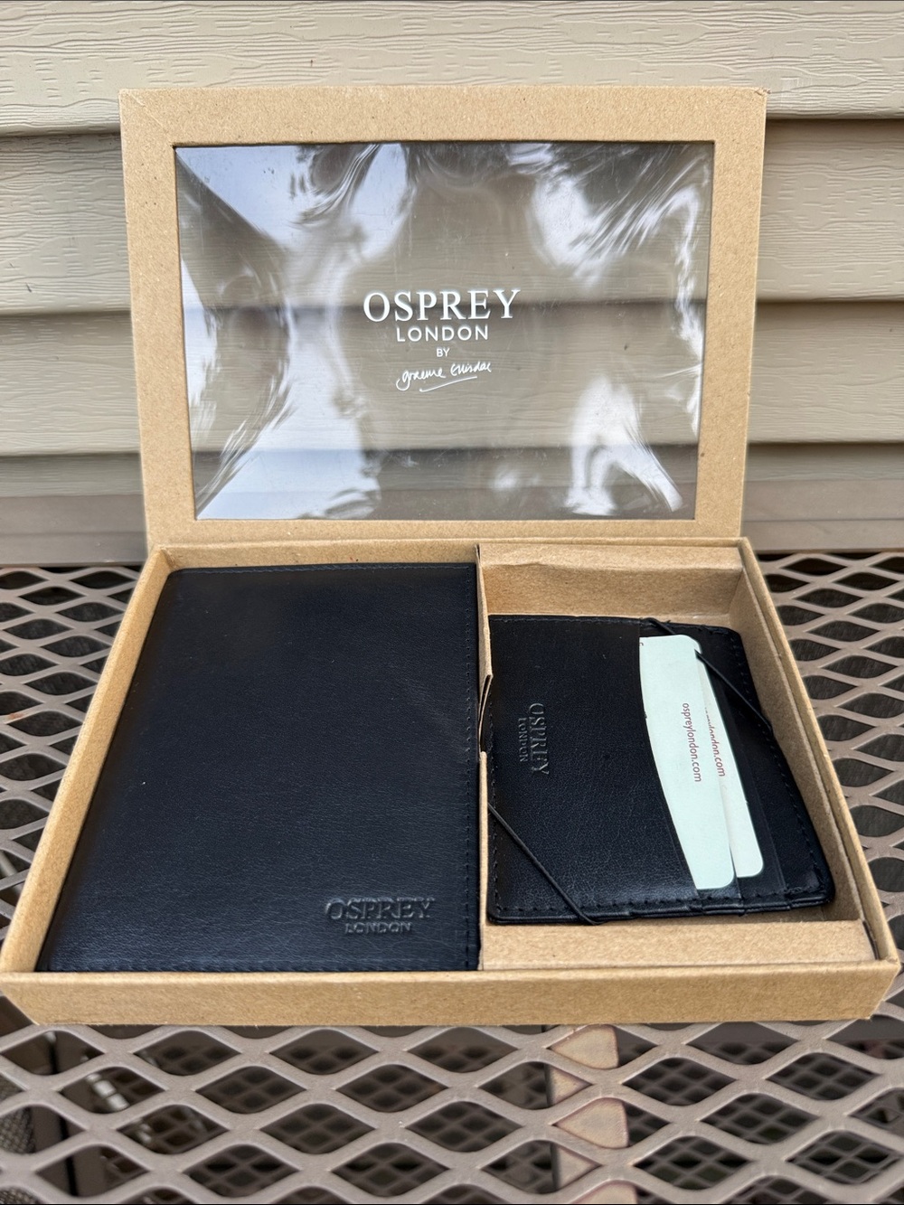 NIB OSPREY LONDON Leather Passport Holder and Cardholder Set